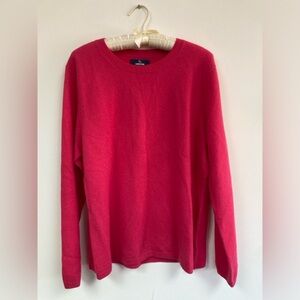 Lands’ End Cashmere Dark Pink Crewneck Sweater
